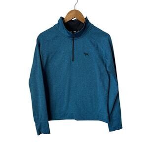 PINK Victoria’s Secret Pullover 1/4 Zip Blue Athletic Top Women's L Lightweight
